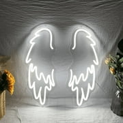 Angel Wings Custom Angel Wings LED Neon Sign Light Beauty Salon Bar Pub Shop Wall Decor Party Decoration Party Personalized Gift 18 x7.5 inch