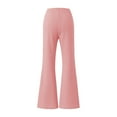 thumbnail image 4 of Jjayotai Ribbed Flare Leggings Women, High Waisted Bell Bottom Yoga Pants, Cozy Soft Activewear Leggings, Elastic Wide Leg Palazzo Trousers Pink M, 4 of 6