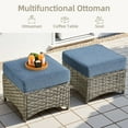 thumbnail image 3 of Ovios 8-Piece Outdoor Patio Furniture Set with Solar-Powered Lighted Coffee Table All-Weather Wicker Conversation Seating with Ottomans, Denim Blue, 3 of 10