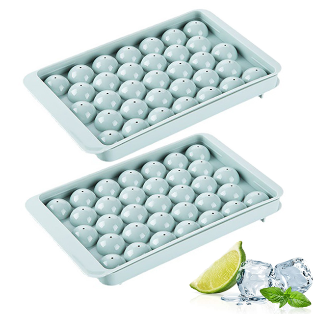 Ice Cube Trays 2 Pack Ice Trays, Easy-Release Silicone Ice Cube Trays With Lids and Flexible Trays, BPA Free, Stackable Durable and Dishwasher Safe Ice Cube Molds