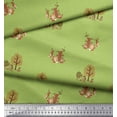 thumbnail image 3 of Soimoi Green Modal Satin Fabric Tree & Animals Dots Print Fabric by the Yard 42 Inch Wide, 3 of 5