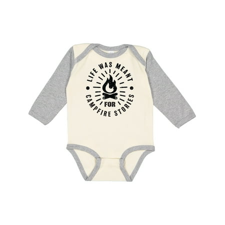 

Inktastic Life was Meant for Campfire Stories with Grunge Gift Baby Boy or Baby Girl Long Sleeve Bodysuit