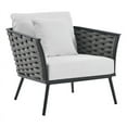 thumbnail image 2 of Modway Stance 15.5" Aluminum & Fabric Patio Armchair in Gray/White, 2 of 8