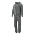 thumbnail image 4 of Rdhnmea Mens Fleece Lined Hooded Jumpsuit Full Zip  one-piece  Rompers One Piece Overalls Jogging Suit Tracksuit with Pockets, 4 of 10