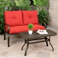 thumbnail image 4 of Cloud Mountain Iron Olefin Set Of 2 Patio Club Chairs With Brick Red CM0076, 4 of 8