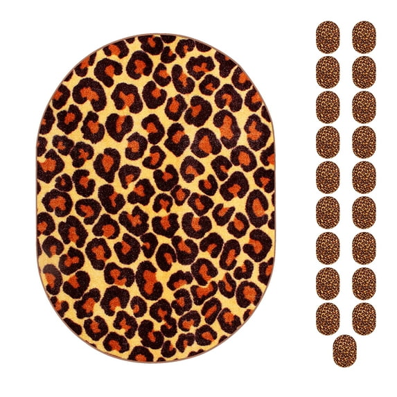 Furnish My Place Cheetah Real Area Rug, Animal Print Area Rug, Indoor Area Rug, Home Decor Rug, Elegant Designed Rug, Pet-Friendly Rug, Animal Inspired Design Rug, 1.5' x 2.25' Oval - Set of 20