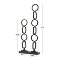 thumbnail image 3 of 28", 19"H Black Aluminum Stacked Geometric Rings Abstract Sculpture with Marble Bases, by DecMode (2 Count), 3 of 11
