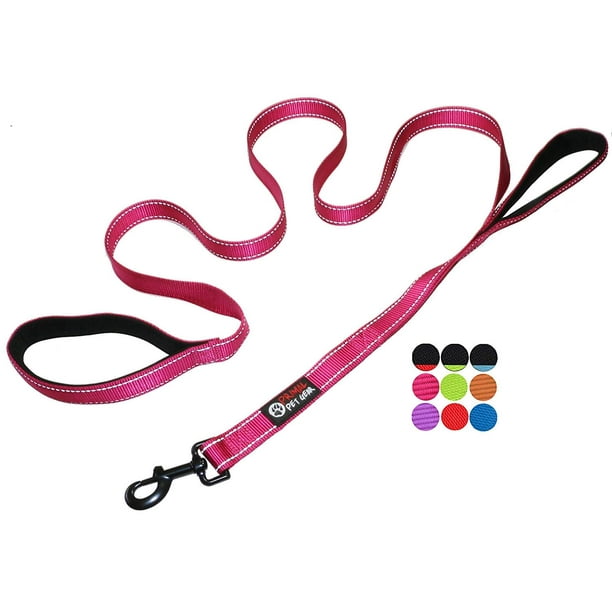 Correa para perros Primal Pet Gear, doble asa, nailon, 1,8 m, rosa