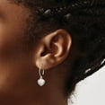thumbnail image 4 of Auriga Fine Jewelry 925 Sterling Silver Rhodium-plated Satin Heart Dangle Earrings for Women, 4 of 6