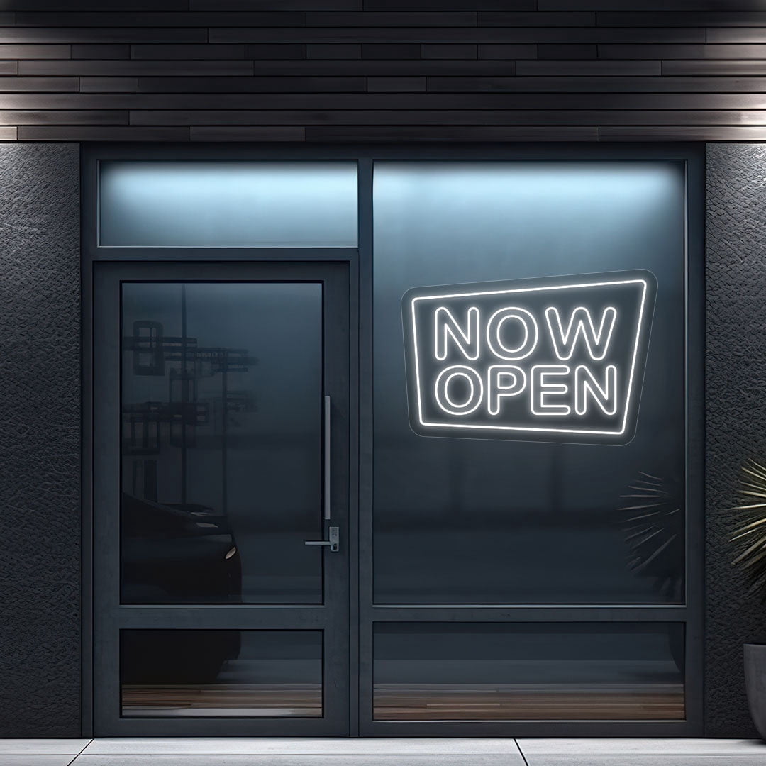 Now Open Square Sign (Red, 30"(W)x21"(H), WallMounting(FreeWallMountingKit))