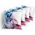 thumbnail image 5 of Ambesonne Abstract Throw Pillow Cover 4 Pack, Colorful Smoke Flow, 18", Fuchsia Blue, 5 of 7