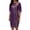 Purple, variant on Qiopertar Glossy Chiffon Dress for Women Round Neck Sequin Sleeves Casual Vacation Beach Travel Elegant Flowy Three-Quarter Sleeve Solid Color Dress, Purple S