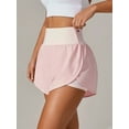 thumbnail image 2 of High Waisted Shorts for Women for Running Athletic Workout Gym with Pockets Liner Pink L, 2 of 4