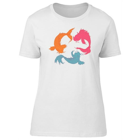 Three Colored Oriental Fish  T-Shirt Women -Image by Shutterstock, Female Medium