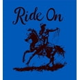 thumbnail image 5 of Cowboy "Ride On" Adult Blue Long Sleeve Hoodie-Large, 5 of 6