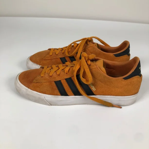 Adi - das Campus Vulc Mens Size 9.5 US / 43.5 Orange Suede Leather Skate Sneakers