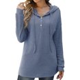 thumbnail image 3 of Sudaderas con capucha para mujer, sudaderas con capucha para mujer, sudaderas con capucha con botones de color puro, sudaderas con capucha para mujer, compactas y ligeras, 3 of 6