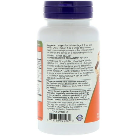 NOW Foods Extra Strength Berrydophilus 10 Billion Cfu 50 Chwbls