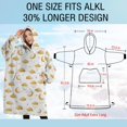 thumbnail image 4 of Oversized Wearable Blanket Hoodie,White Golden Cloud Moon Pattern Sherpa Blanket Hoodie with Super Pockets,Super Warm Fuzzy Pullover for Women & Men, 4 of 6