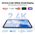 thumbnail image 3 of Aorlym P12 12 Inch Tablet, Tablet Android 16, 48GB RAM+128GB ROM/2TB TF, T7280 Octa-core, Gemini AI, IPS 2.4K 120Hz Display, 10000mAh/18W, 5G WiFi, 8MP+13MP, GPS, Face ID, OTG, Tablet with Keyboard, 3 of 10