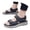 Black, variant on Men's Leather Athletic Sandals Hiking Shoes EVA Cushion Foam Midsole With Arch support Rugged Durabrasion Rubber Outsole
