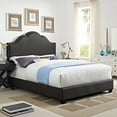 thumbnail image 2 of Preston Camelback Upholstered King Bedset In Crème Linen, 2 of 10