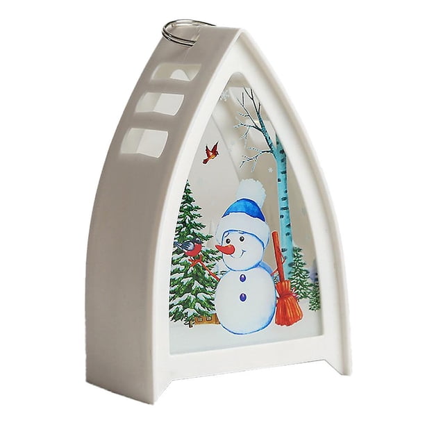 ER Luces de noche navideñas, muñeco de nieve navideño, cervatillo de Papá Noel, decoraciones de mesa navideñas, fiesta de Navidad, muñeco de nieve blanco de Navidad oso de fresa Electrónica