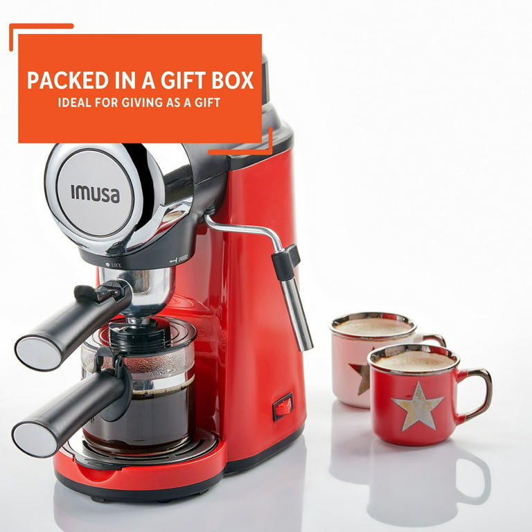 Imusa New 4 Cup Electric Espresso Maker (Cafe Cubano, Cortadito, Colada,  Cafe con Leche), Red 