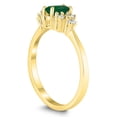 thumbnail image 2 of SZUL Women's 6X4MM Emerald and Diamond Regal Ring in 10K Yellow Gold, 2 of 4