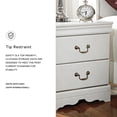 thumbnail image 5 of Signature Design by Ashley Anarasia 2-Drawer Nightstand – White Louis Philippe Style, Sleek Bedside Table with Pewter Hardware & Smooth-Gliding Drawers, 5 of 6