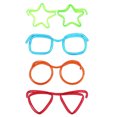 thumbnail image 1 of Straw Glasses Silly Loop 4PCS Funky Eyeglasses Straws Party Accessories for Kid, 1 of 10