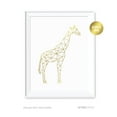 thumbnail image 1 of Giraffe Geometric Animal Origami Wall Art Metallic Gold Ink Print, 1 of 2