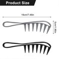 thumbnail image 2 of Peine de dientes anchos para cabello rizado, grueso y mojado, paquete de 2 peines de plástico desenredantes con dientes que preservan el volumen (negro y gris)., 2 of 5