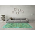 thumbnail image 3 of Ahgly Company Indoor Rectangle Persian Turquoise Blue Traditional Area Rugs, 7' x 9', 3 of 4