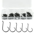 thumbnail image 1 of 75pcsbox Offset Circle Hooks Assortment High Carbon Steel Fishing Hooks, 1 of 7