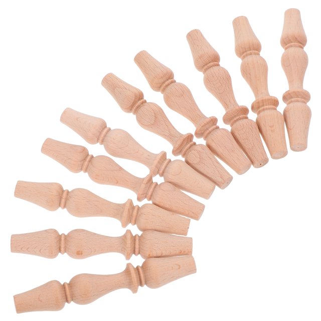 Miangastore Wood Spindles Khaki 10Pcs 3.5In Solid Wood Decorative Baluster