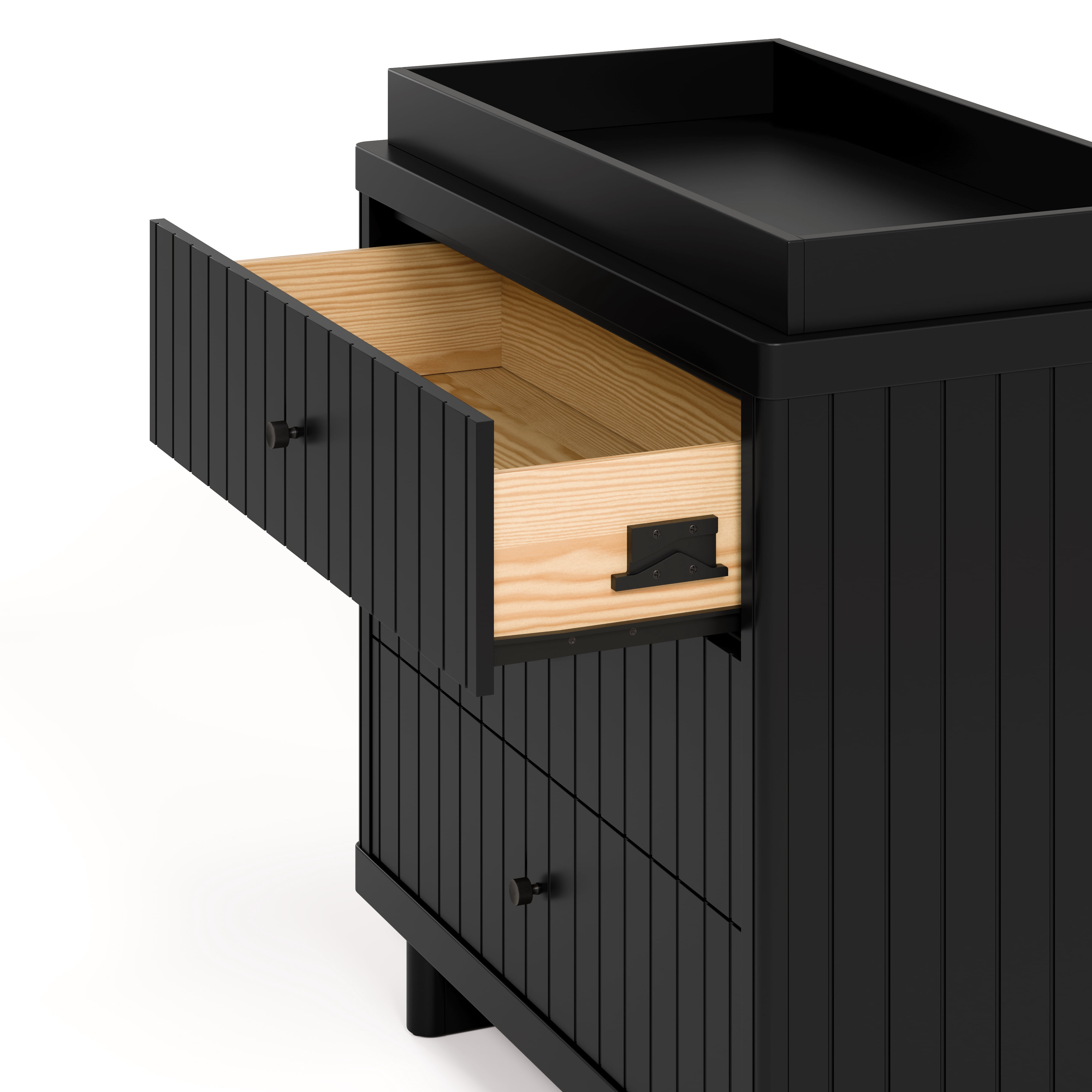 Art of Nursery by Storkcraft Kyoto 3 Drawer Chest with Infant Changing Topper, Black