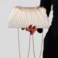 thumbnail image 2 of Jaucin Fashionable Women's Pleated Clutch Shell Shaped Mini Crossbody Bag Elegant Evening Handbag Wedding Party Purse with Chain Shoulder Strap, 2 of 8