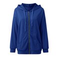 thumbnail image 4 of Blouses for Women Casual Dressy Fall Winter Relaxed Fit Hooded Long-sleeved Bubble Cuff Cold Shoulder Hoody Solid Color Leisure Polyester Hoodie Hoodies(BU1,L), 4 of 4