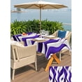 thumbnail image 4 of Outdoor Tablecloth with Umbrella Hole and Zipper, Purple White Moire Rectangle Table Cloth 54x80 Inch Waterproof Tablecloth, Modern Abstract Art Elegant Picnic Table Cover for Patio Camping, 4 of 7