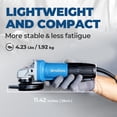 thumbnail image 4 of Restored DongCheng Angle Grinder 4-1/2 inch 6.7-Amp Paddle Switch 11800RPM Power Electric Grinder Tools with Cutting & Grinding Wheels, Flap Discs, Auxiliary Handle for Metal & Rust Removal (Refurbished), 4 of 8