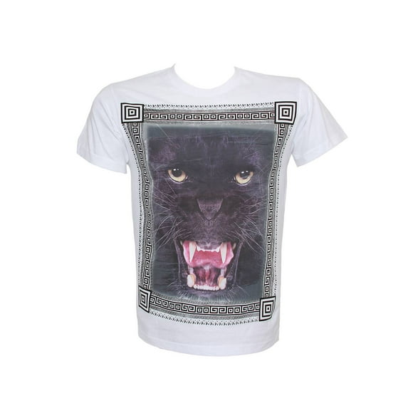 Konflic Fierce Panther Framed Muscle T-Shirt - White - Small