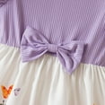 thumbnail image 5 of Glisme Girls Dresses Toddler Children Butterfly Sleeves Cartoon Prints Party Dresses Purple Sundress Size 12-18 Months, 5 of 9