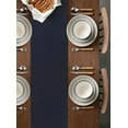 thumbnail image 4 of Fingercraft Table Runners, Cotton Dinner Table Centerpiece with Beautiful Premium Lace, Home and Dining Navy-72, 4 of 7