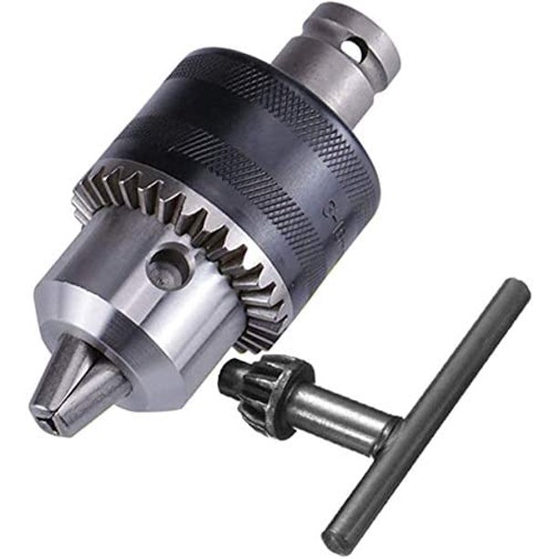 Portabrocas de capacidad de 1,5-13 mm con llave para herramienta de conversión de convertidor de llave de impacto neumática - Adaptador hembra de enchufe cuadrado de 1/2" - Montaje 1/2-20UNF TUNC Sencillez