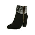 thumbnail image 1 of HLONK Bottes pour Femmes Automne Hiver Bottes Vintage Bout Rond Bottines à Talons Hauts Bottines Courtes en Strass Chaussures de Mariage pour Femmes Bottines pour Femmes, 1 of 7