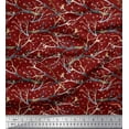 thumbnail image 1 of Soimoi Red Cotton Duck Fabric Branch,Dot & American Robin Bird Fabric Prints by Yard 42 Inch Wide, 1 of 1