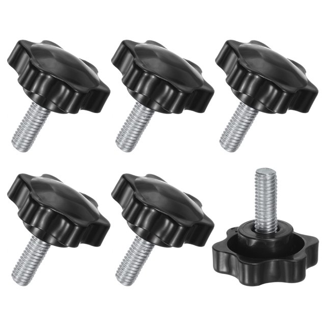 Uxcell 6-Pack Perillas de Sujeción en Estrella, Tornillos de Mano M8x20mm con Mango de 38mm