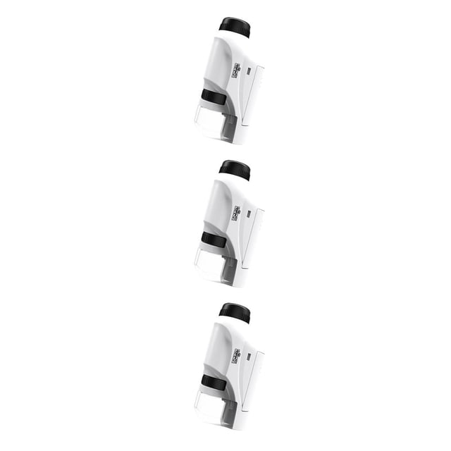 Microscopio de bolsillo Vogacara con luz LED 60X-120X para niños juguete educativo blanco 3Conjunto