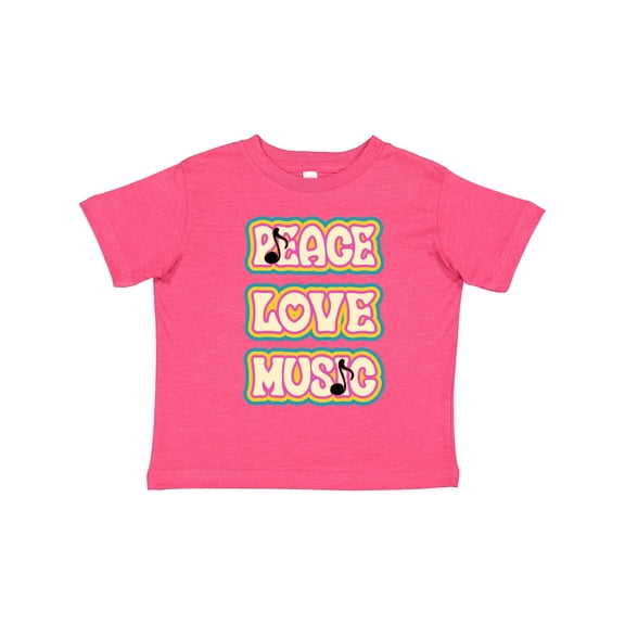 Inktastic Peace Love Music Quote Girls Toddler T-Shirt
